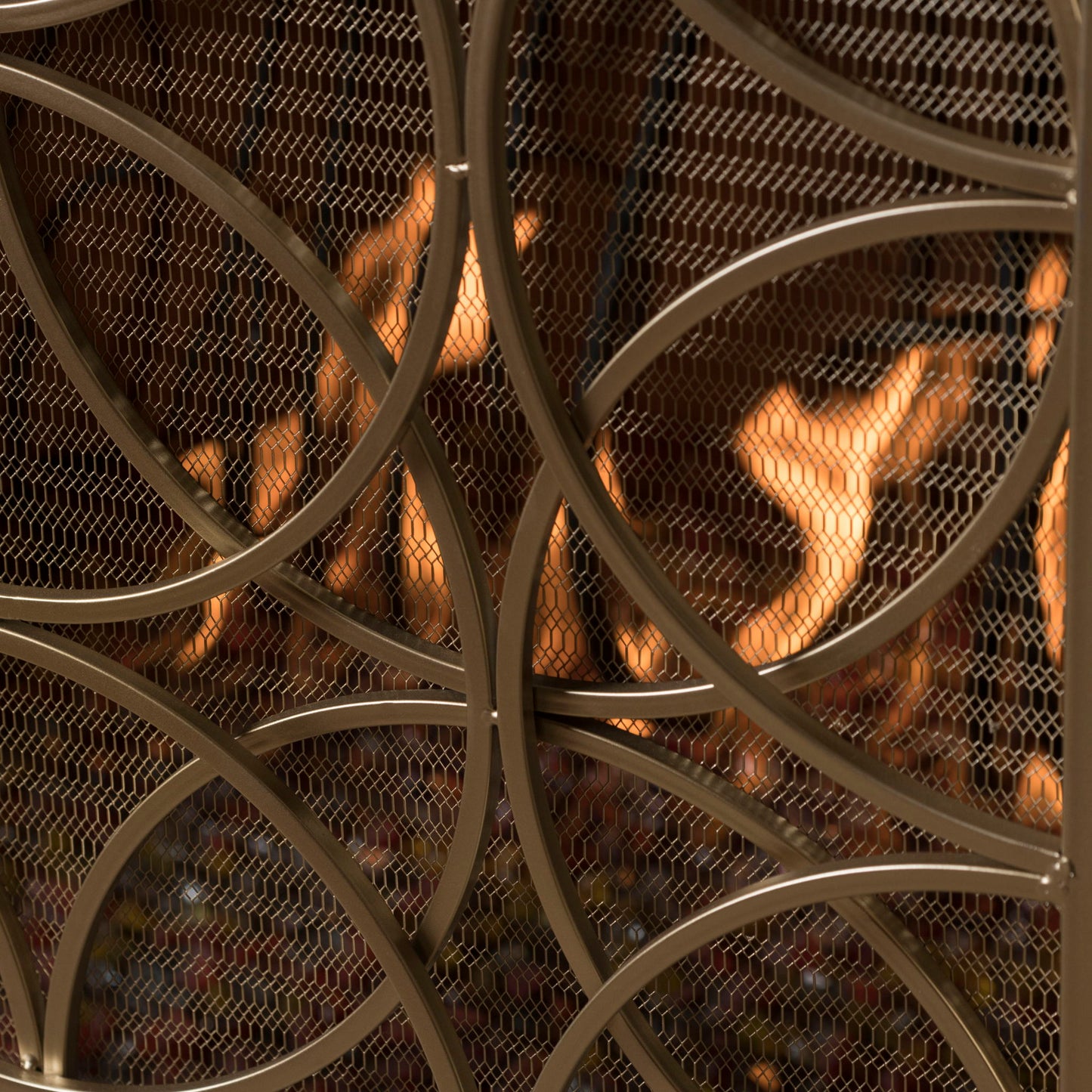 Thayer - Single Panel Iron Fireplace Screen With Geometric Design Noble House