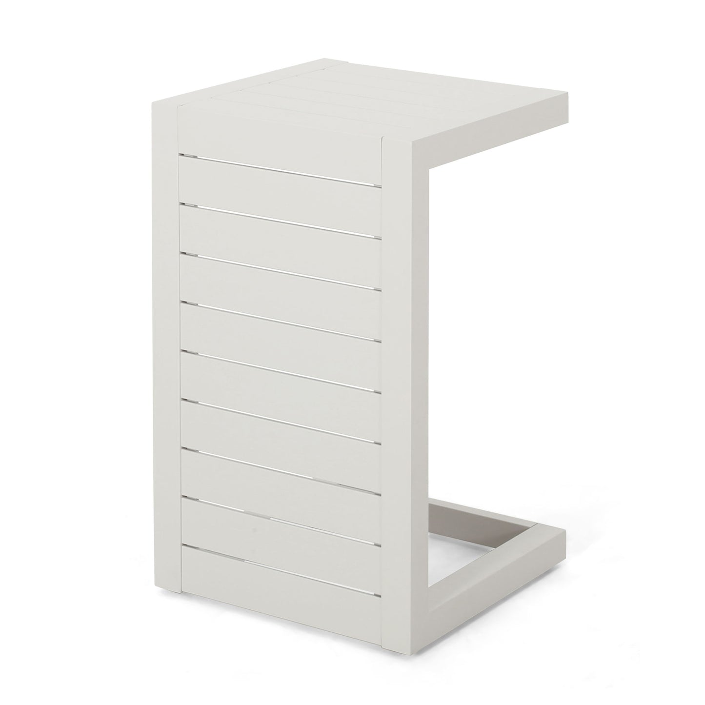 Aluminum Outdoor C - Shaped Side Table For Patio Noble House