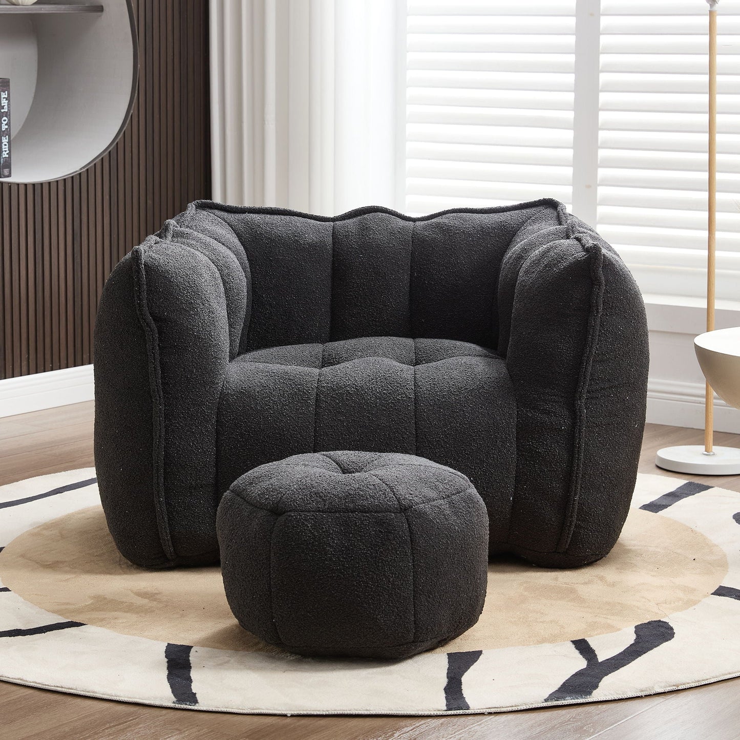 Soft Chenille Bean Bag Chair With High Resilient Foam Home Essentials