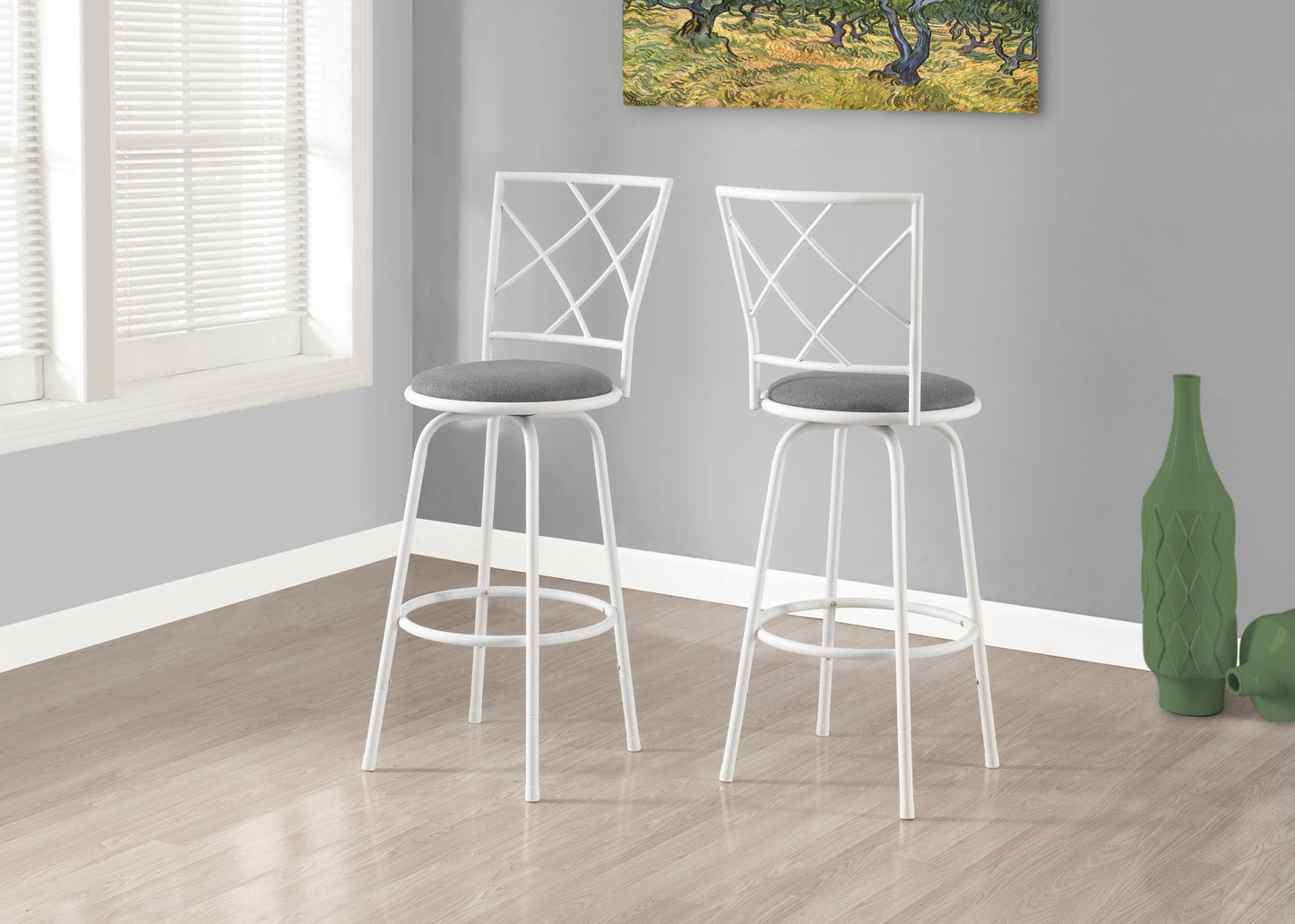 Swivel Stool Bar Height, Contemporary & Modern Style (Set of 2) 8th Street