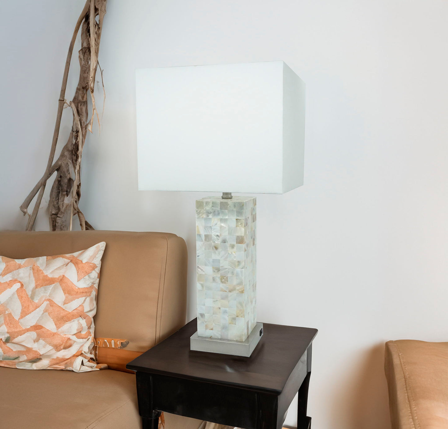 Table Lamp - Pearl Silver / White Crown Mark