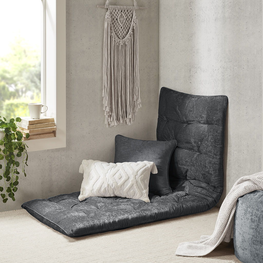Edelia - Poly Lounge Floor Pillow Cushion - Charcoal Intelligent Design