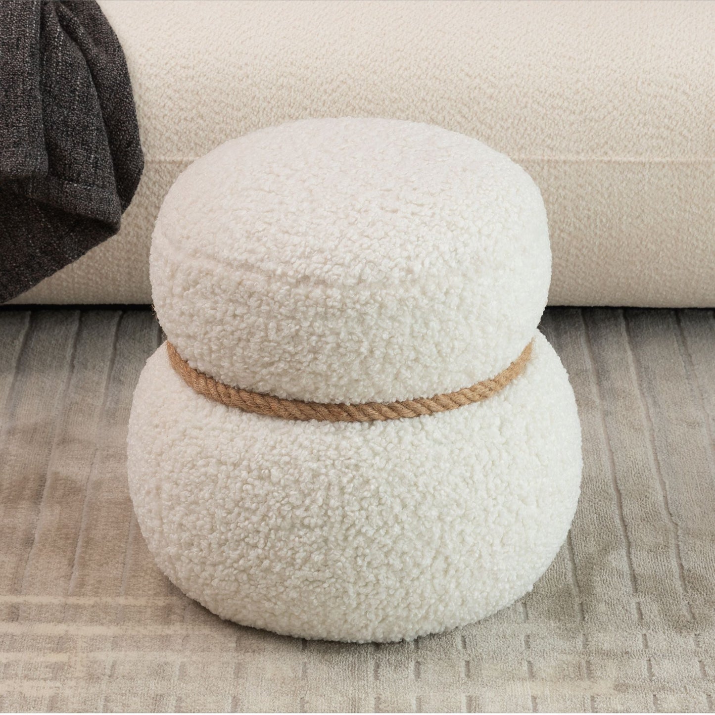 Snowman Stool With Cushion And Solid Wood Frame Home Essentials