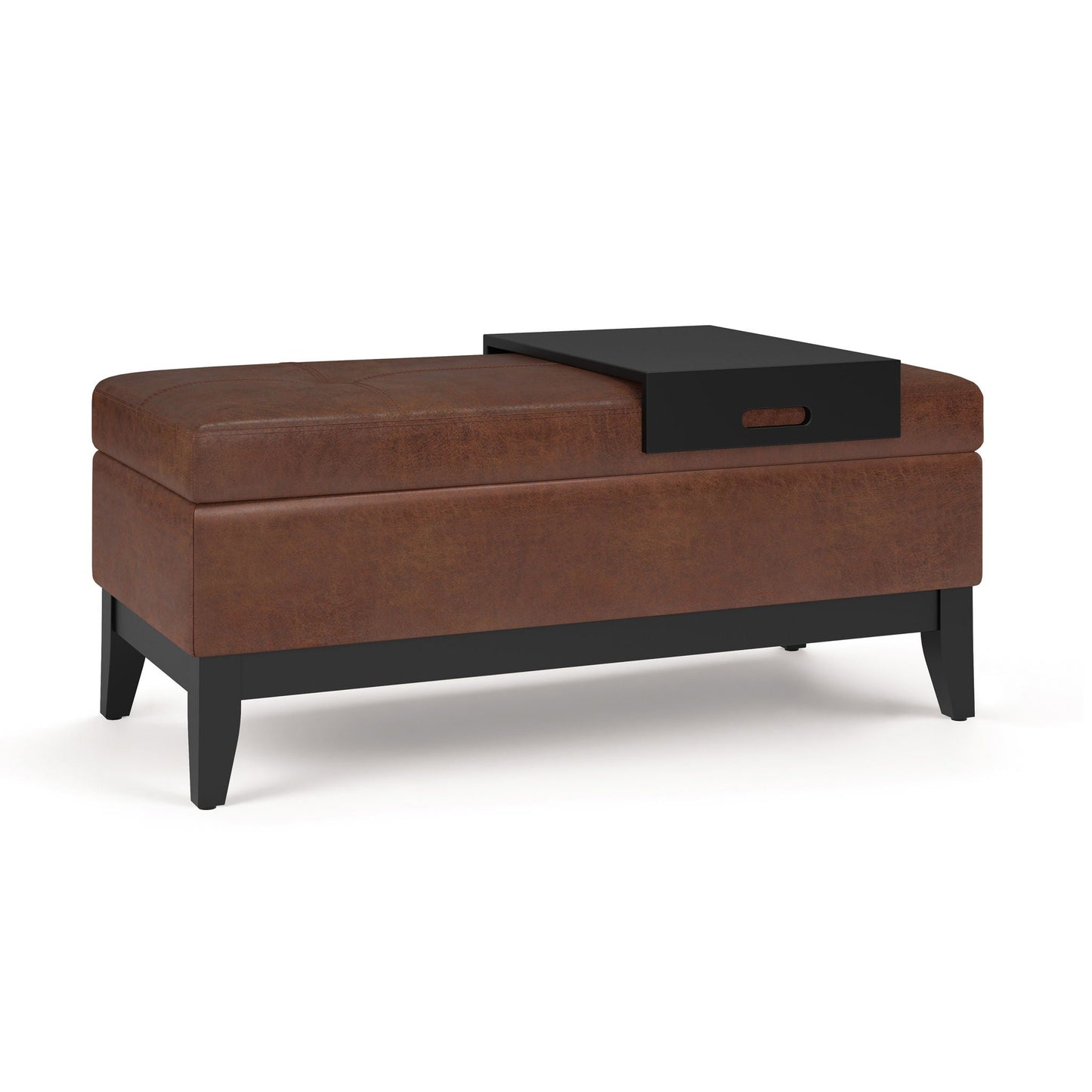 Oregon - Contemporary Storage Ottoman Bench With Tray Simpli-Home