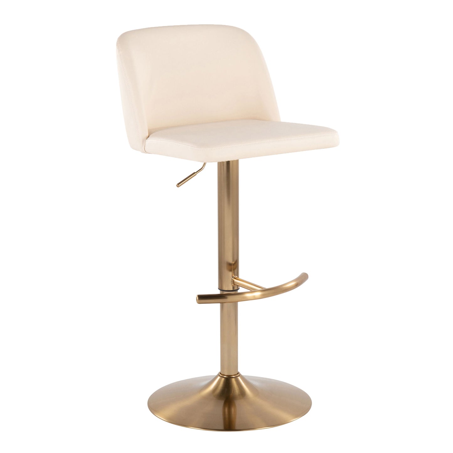 Toriano - Contemporary Adjustable Barstool With Swivel With Rounded T Footrest (Set of 2) Lumi Source