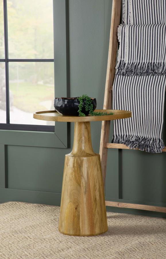 Ixia - Round Solid Mango Wood Accent Side Table CoasterEssence