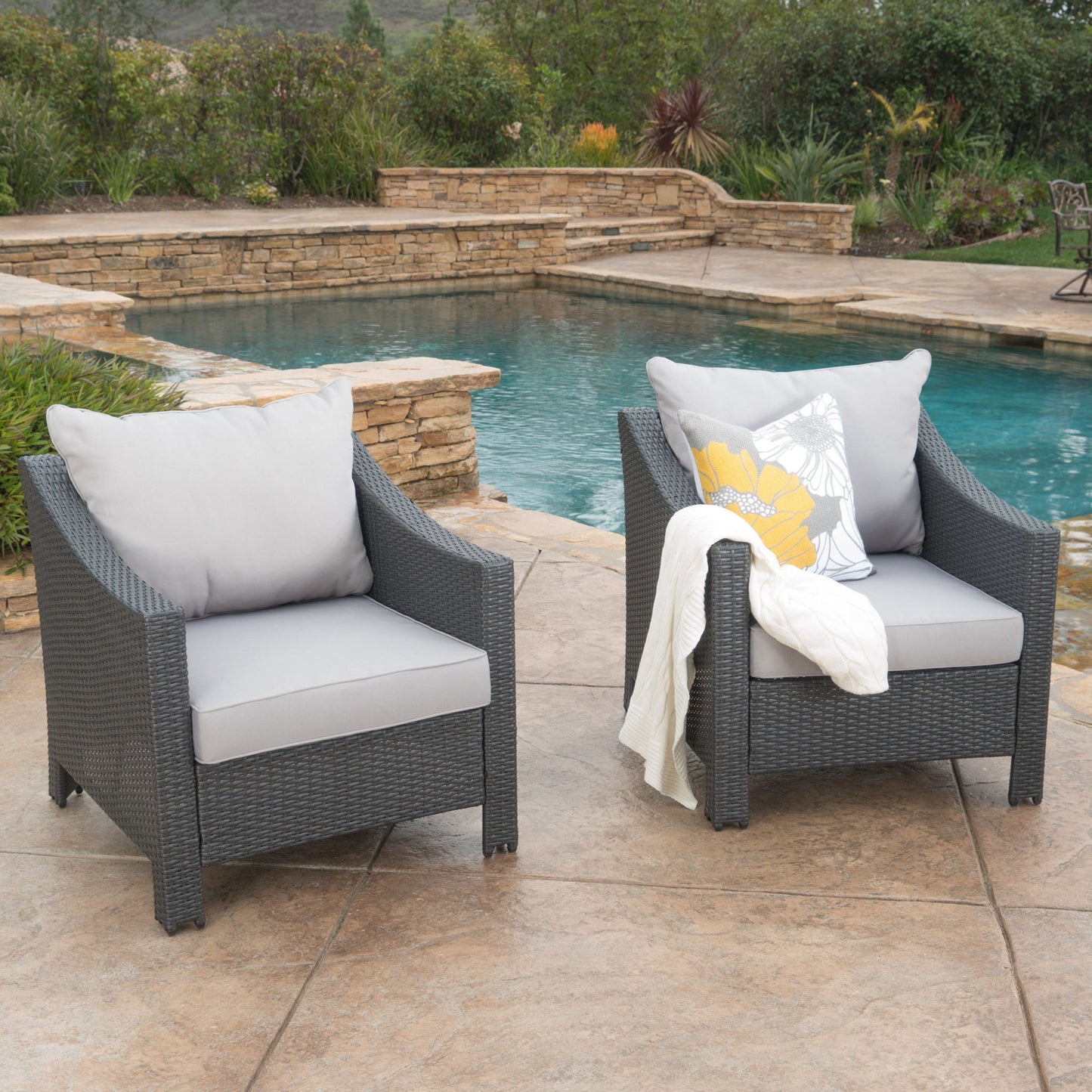 Antibes - Armchair With Water Resistant Cushions Noble House