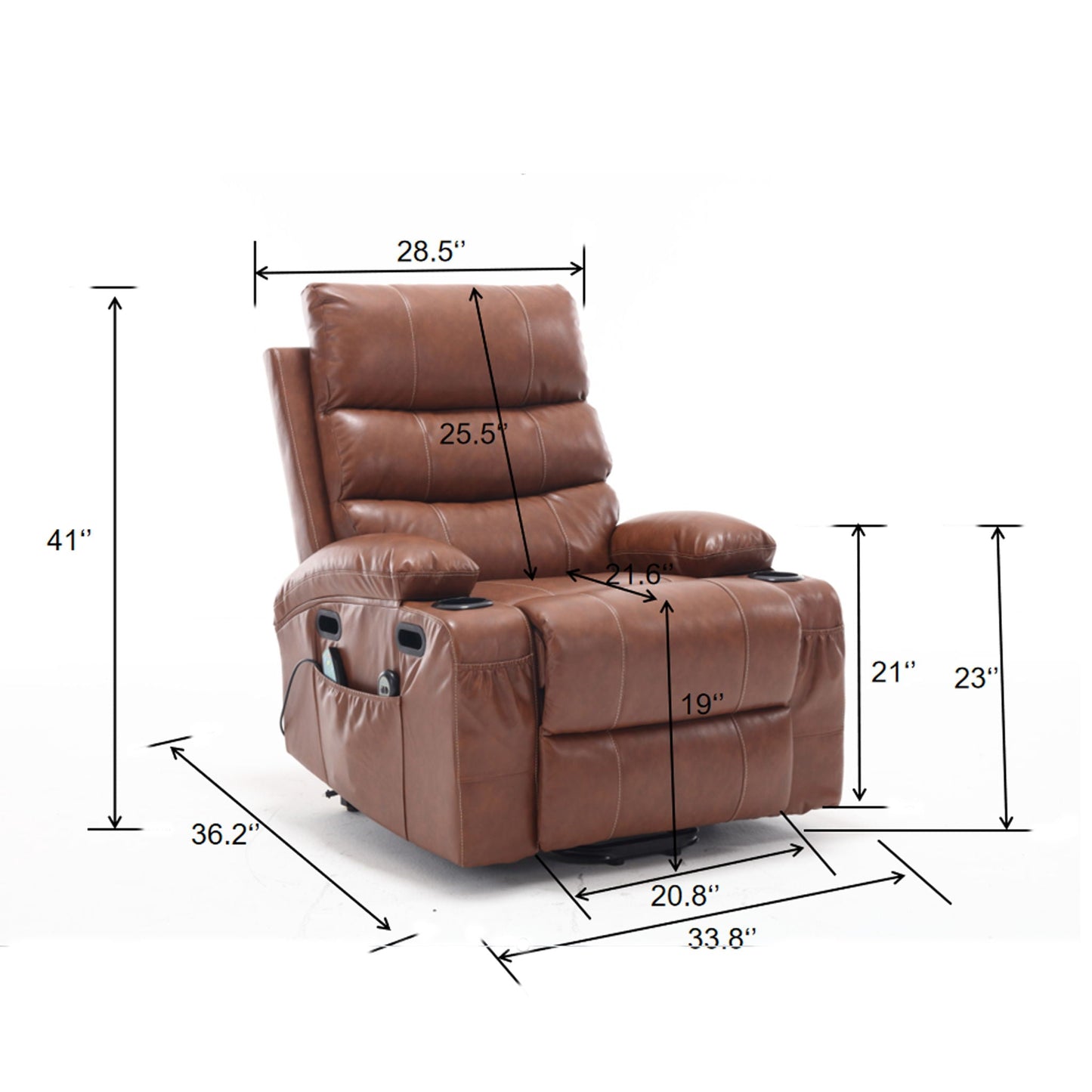Cozy Electric Power Lift Recliner Chair Sofa For Elderly With Vibration Massage And Lumbar Heat Home Essentials