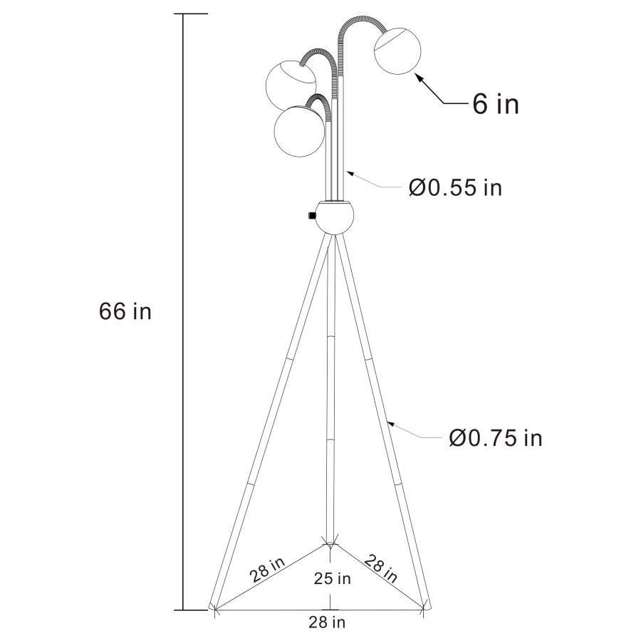 Miley - Spherical Bulb Tripod Tree Floor Lamp - Gold Coaster Fine Furniture