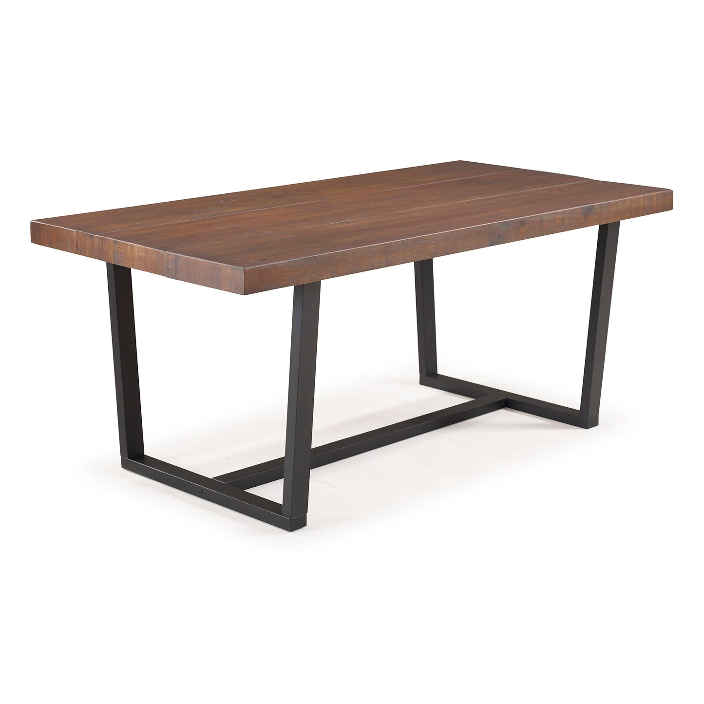 Modern Distressed Solid Wood And Metal Open Frame Dining Table Walker Edison
