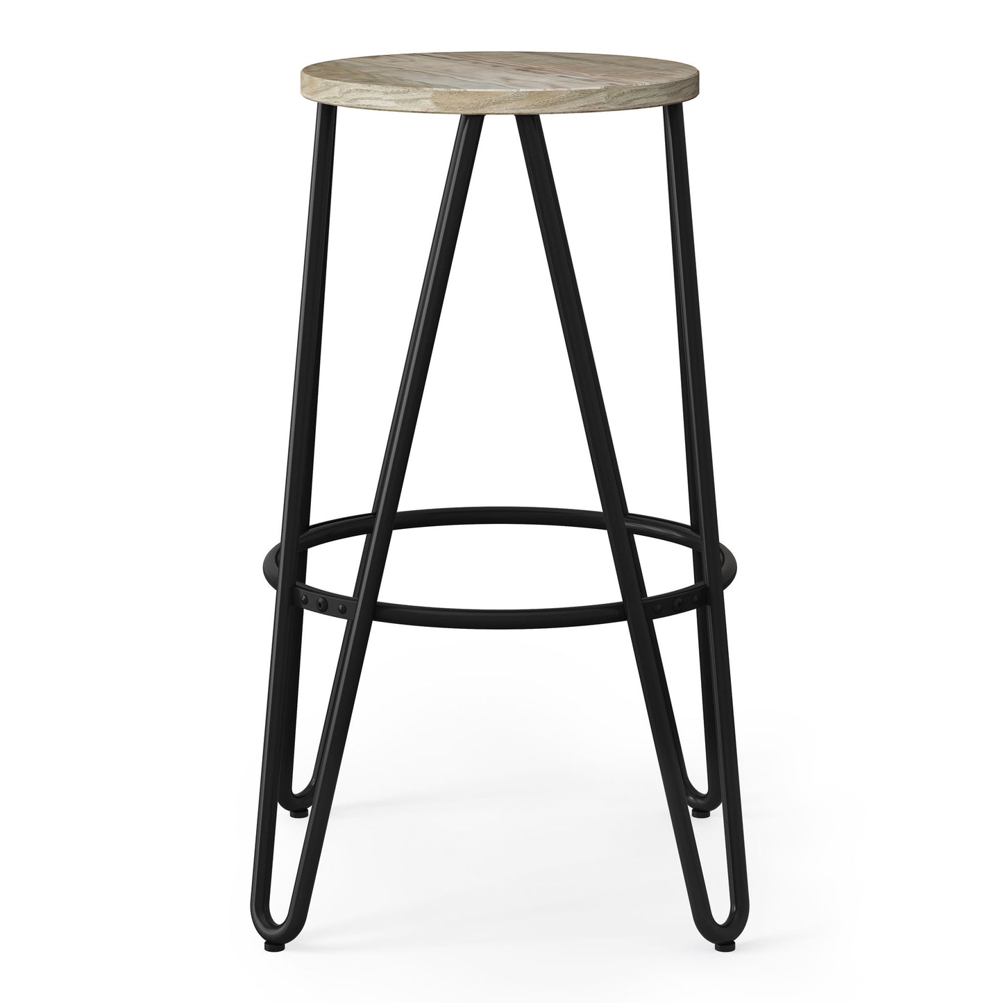 Simeon - Multifunctional Metal Stool With Wood Seat Simpli-Home