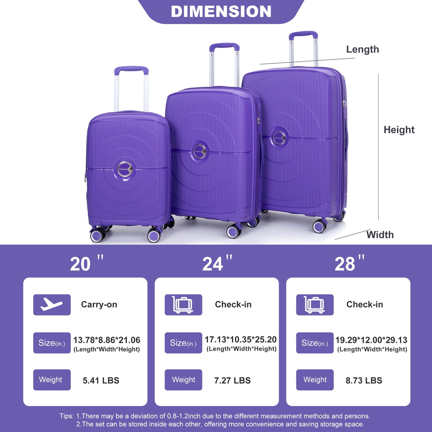 Expandable Hardshell Suitcase Double Spinner Wheels Luggage Sets Daily Nest