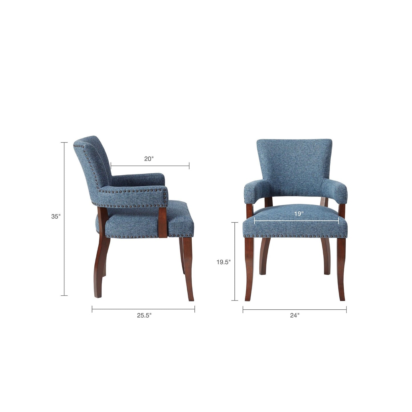 Elegant Arm Dining Chair With Brass Nail Head Detailing JLA