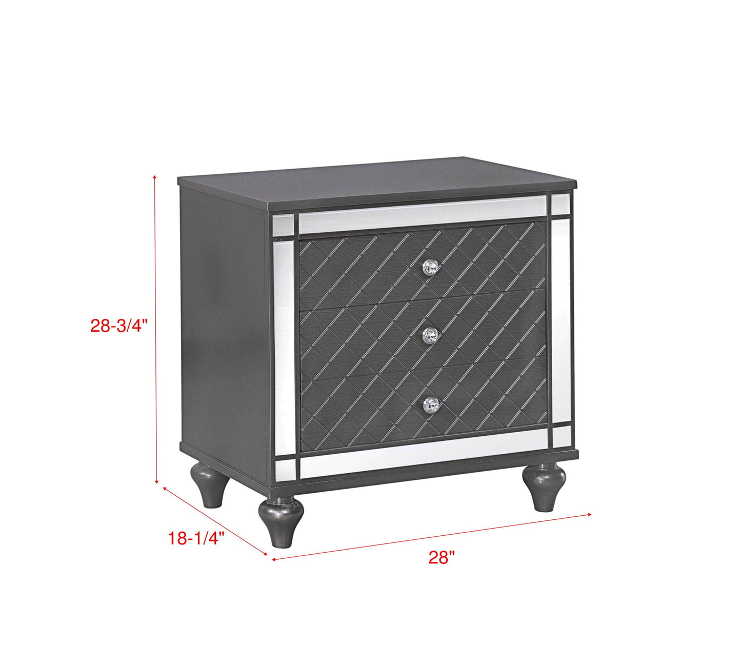 Refino - Nightstand - Dark Gunmetal Crown Mark