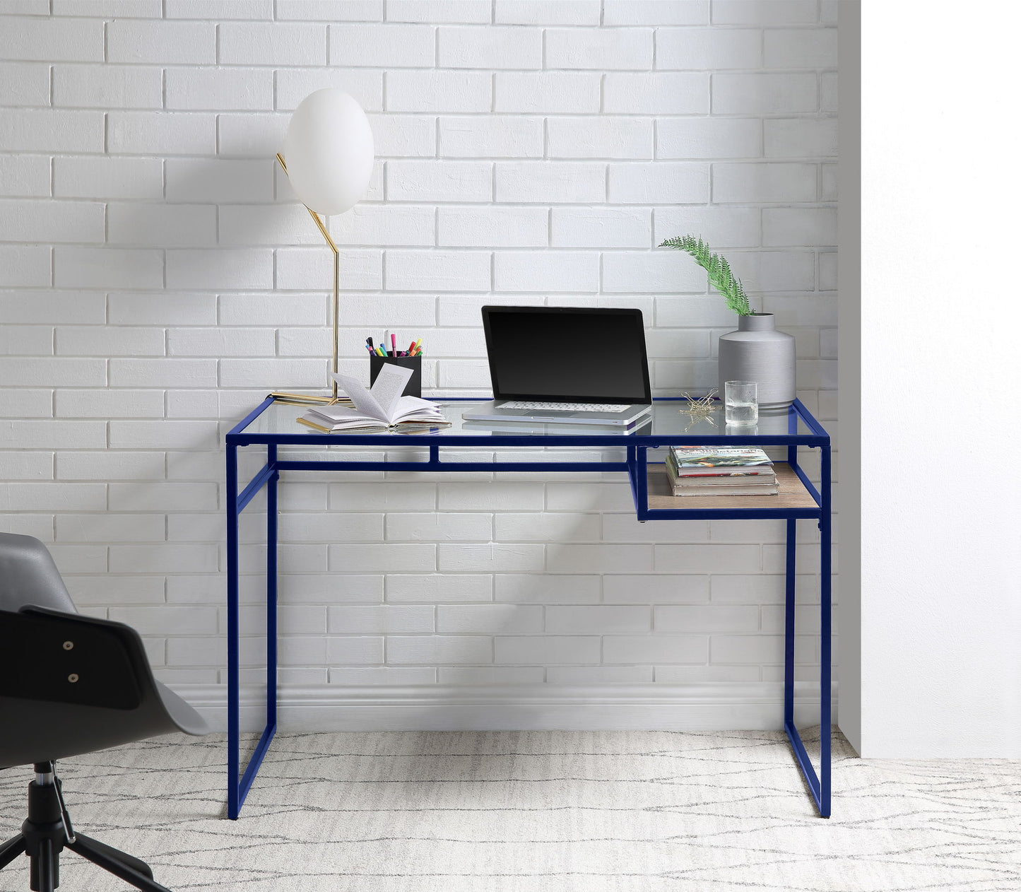 Yasin - Glass Top Writing Desk Acme