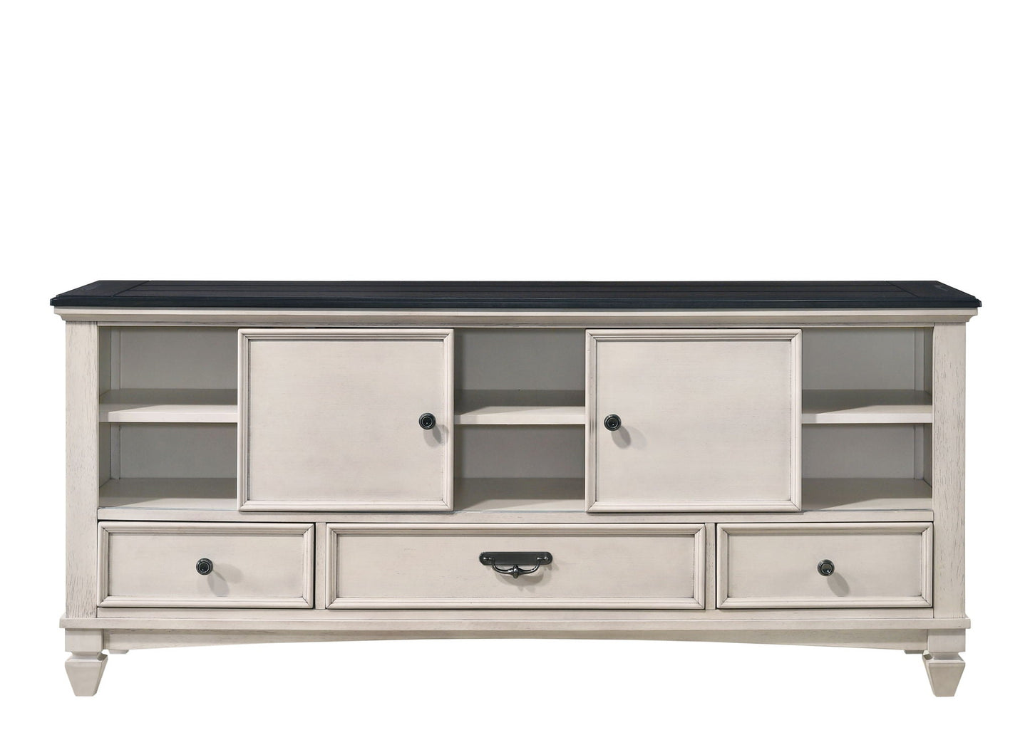 Sawyer - TV Stand - Antique White Crown Mark