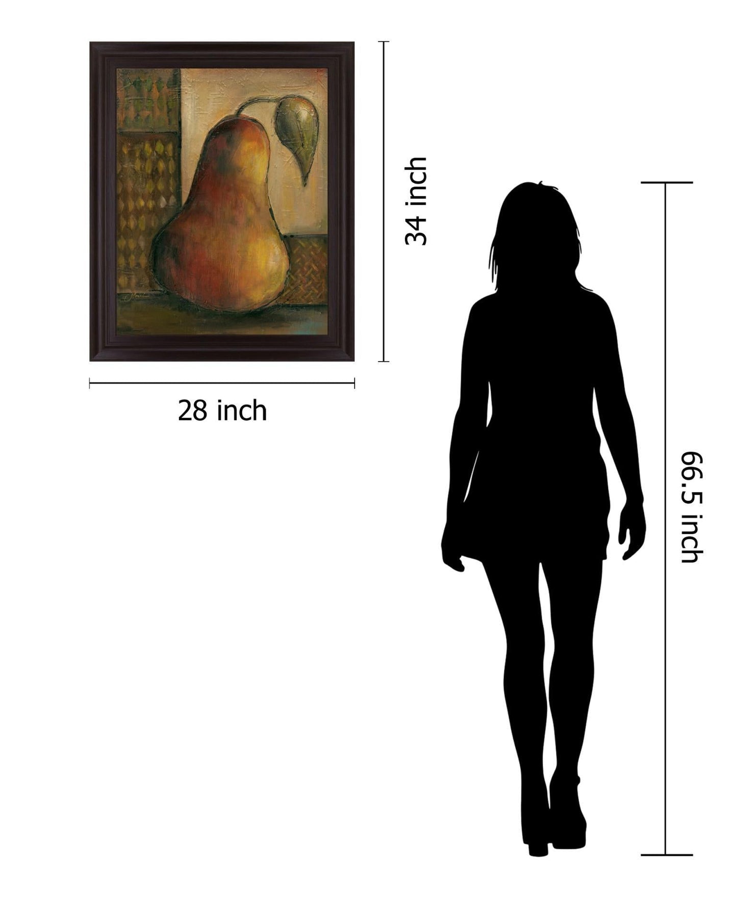 Rustic Golden Pear - 28" x 34" Framed Wall Art Classy Art