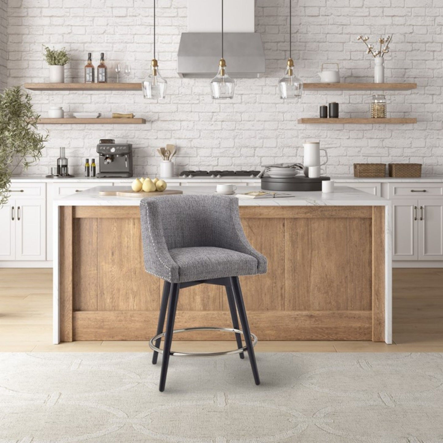 Mateo - Swivel Counter Stool - Gray JLA