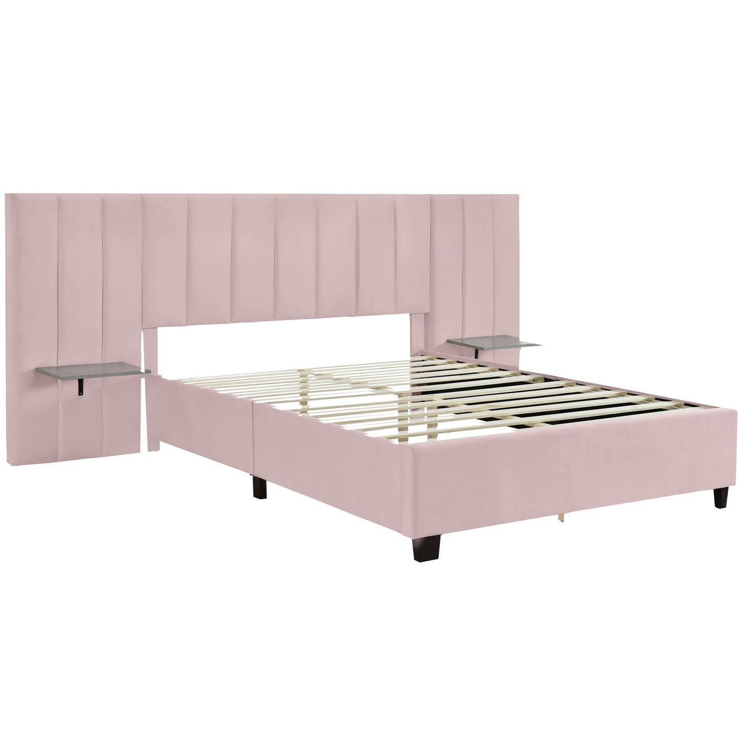Upholstered Platform Bed With Big Headboard Halcyon Home