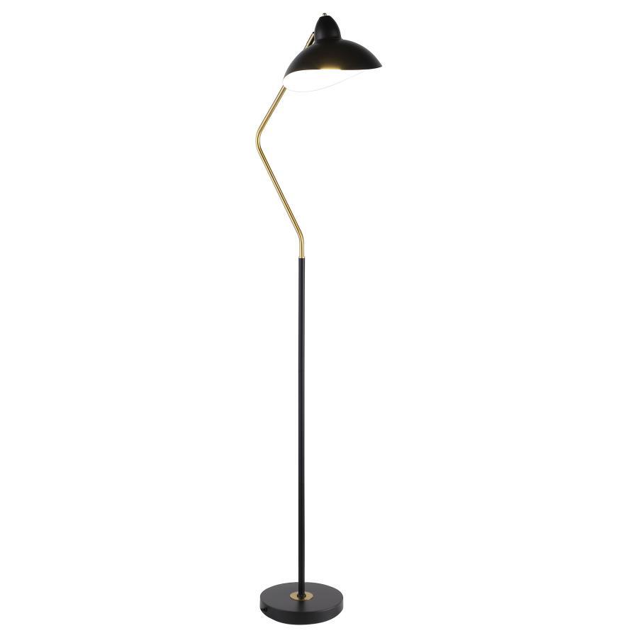 Lucien - Dome Shade Metal Task Floor Lamp - Black Coaster Fine Furniture