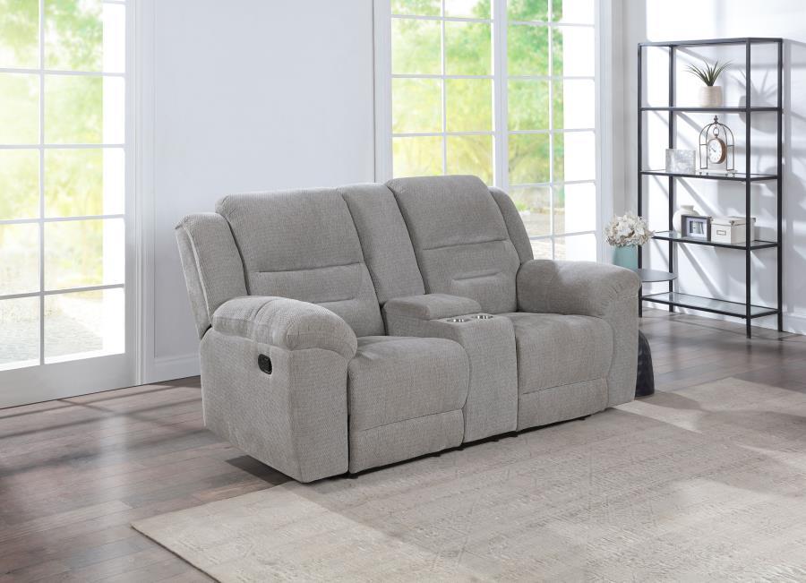 Gilson - Chenille Upholstered Reclining Loveseat - Gray Coaster Fine Furniture