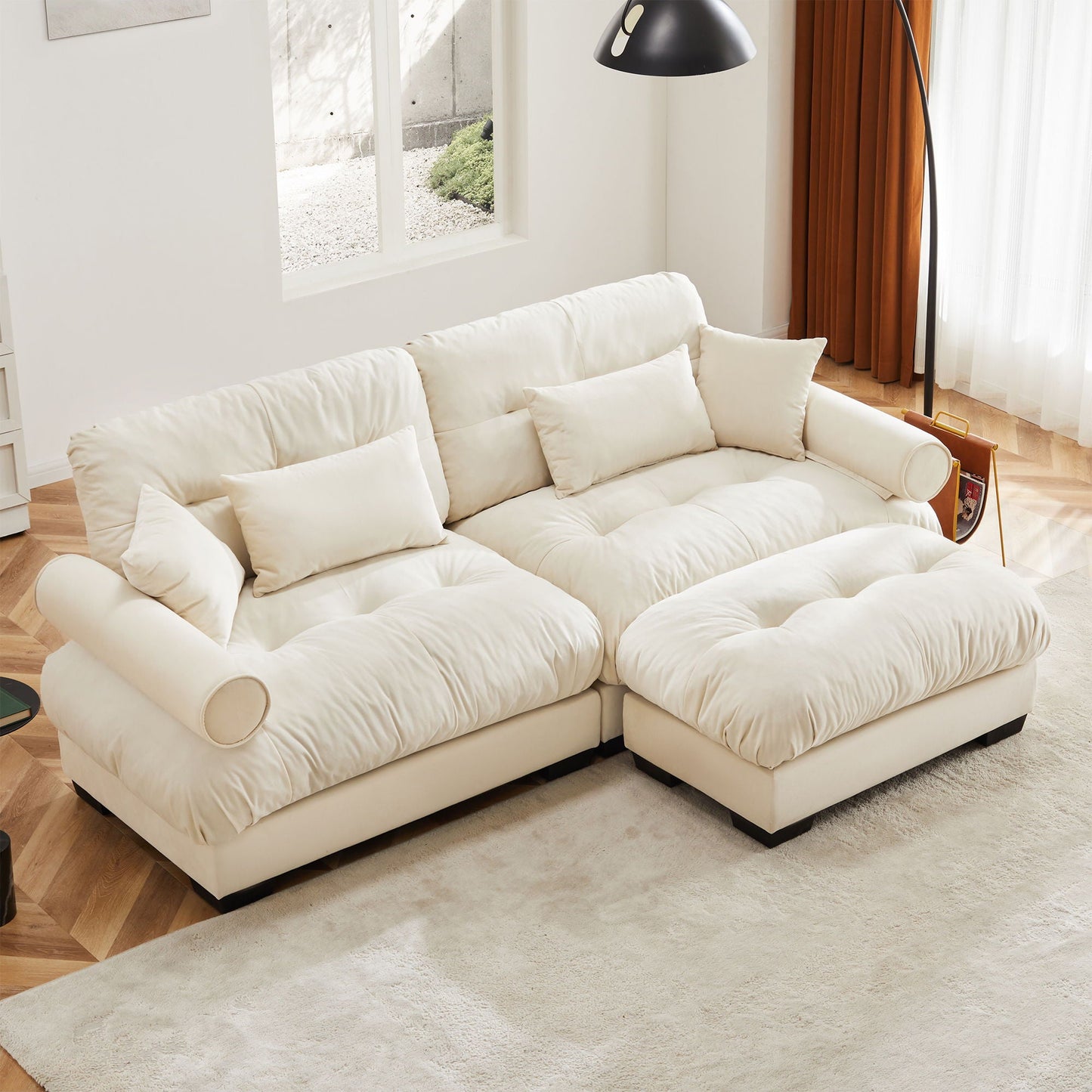 Super Comfort Oversized Modular Sectional Sofa With Movable Ottoman - Snoozhouse