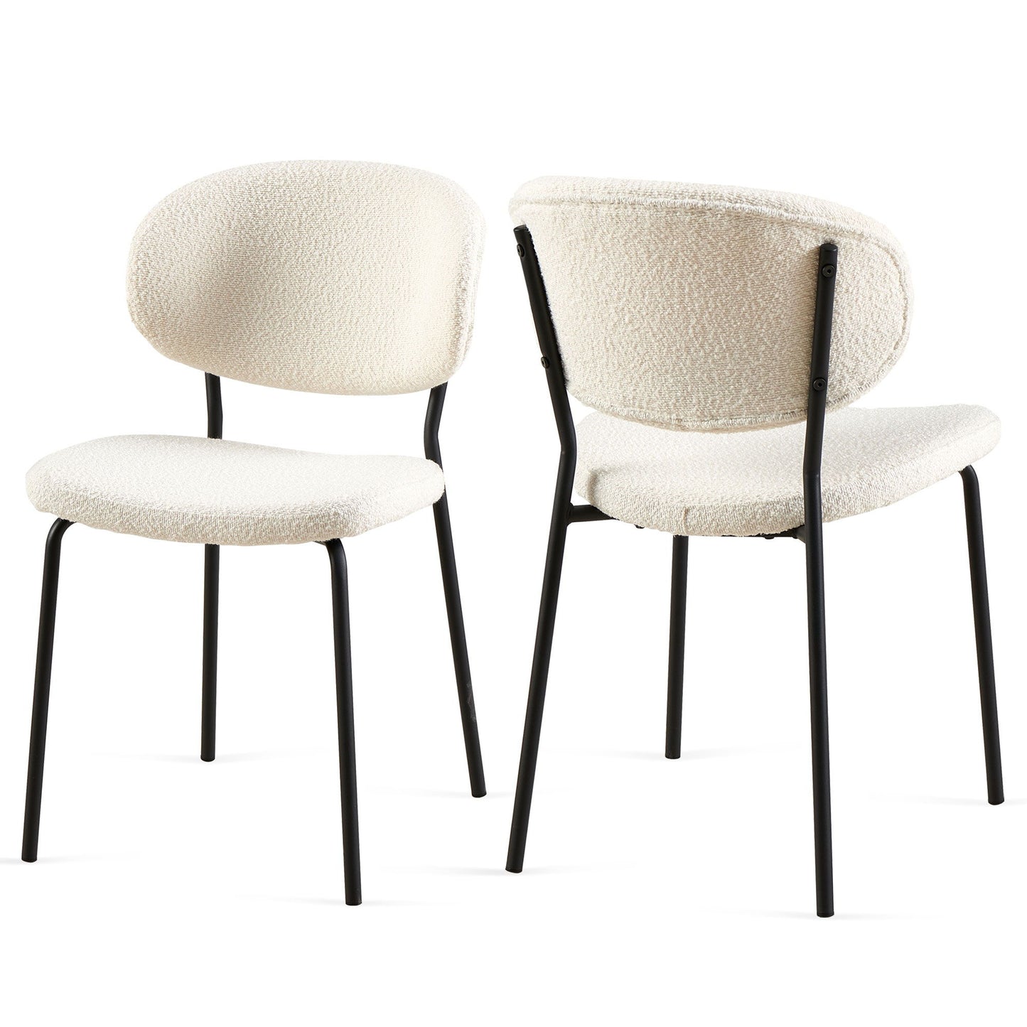 Boucle Dining Chairs, Dining Chairs With Metal Legs For Dining Room, Kitchen, Living Room Home Essentials