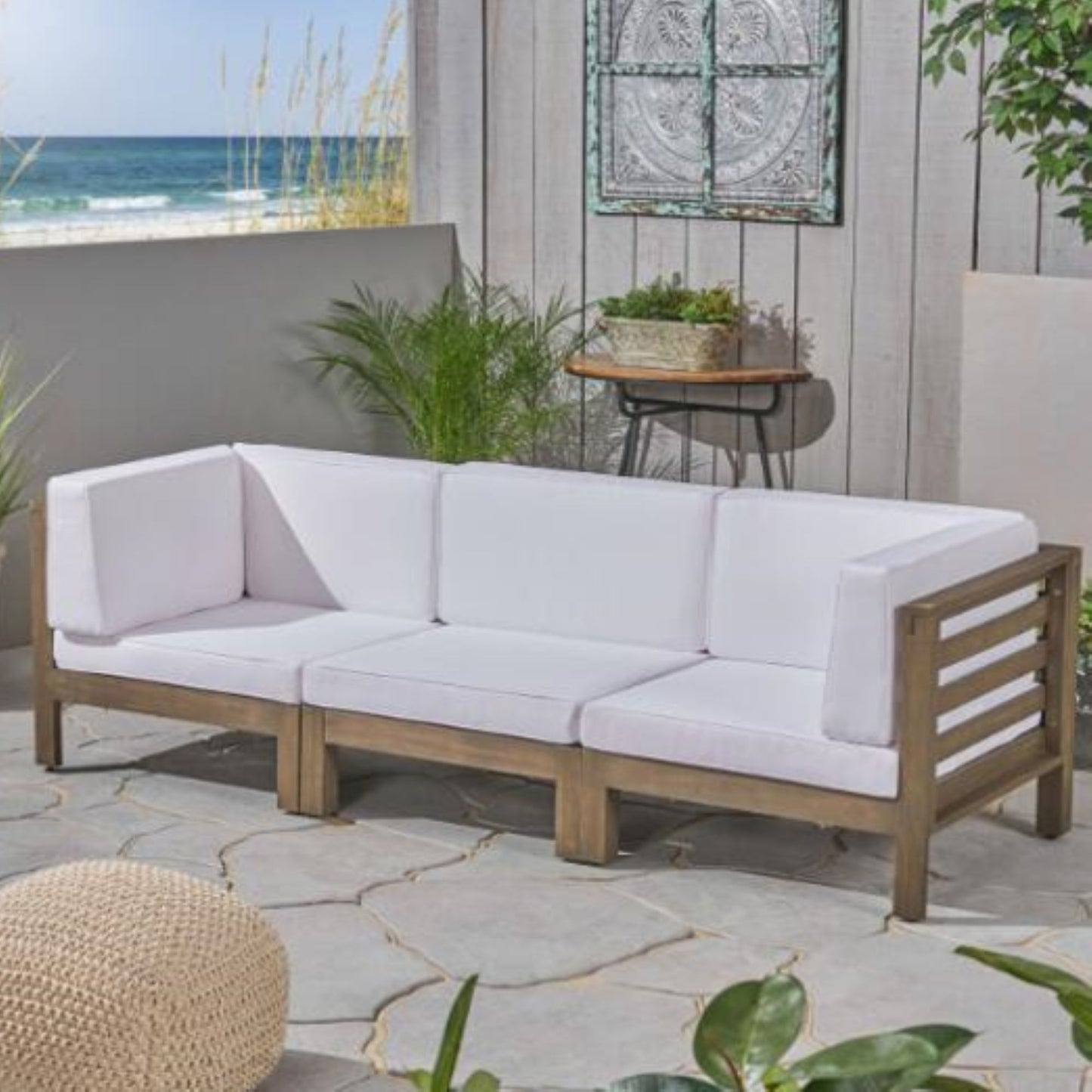 Oana - 3 Piece Sofa Set With Water Resistant Cushions Noble House