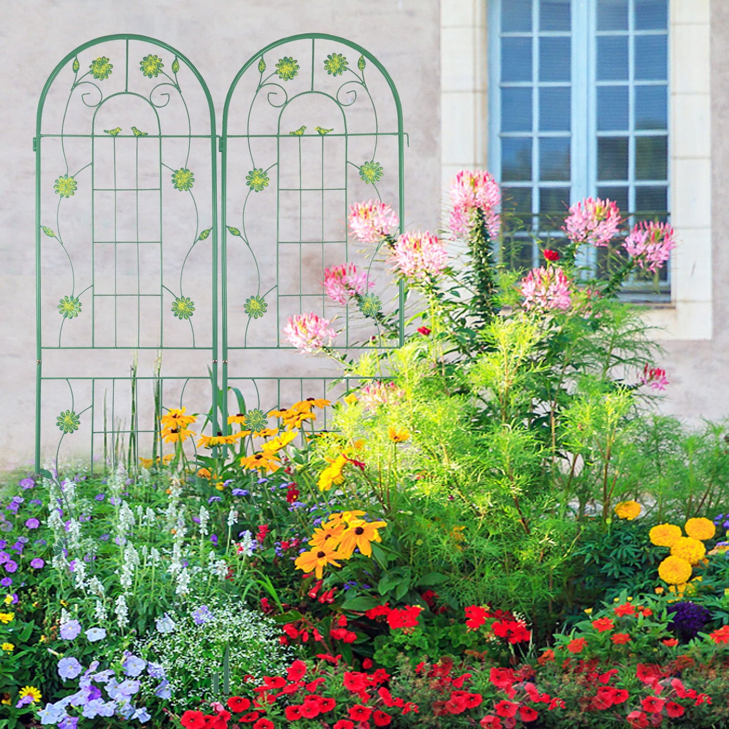 Metal Garden Trellis Rustproof Trellis For Climbing Plant Outdoor Flower Support Daily Nest