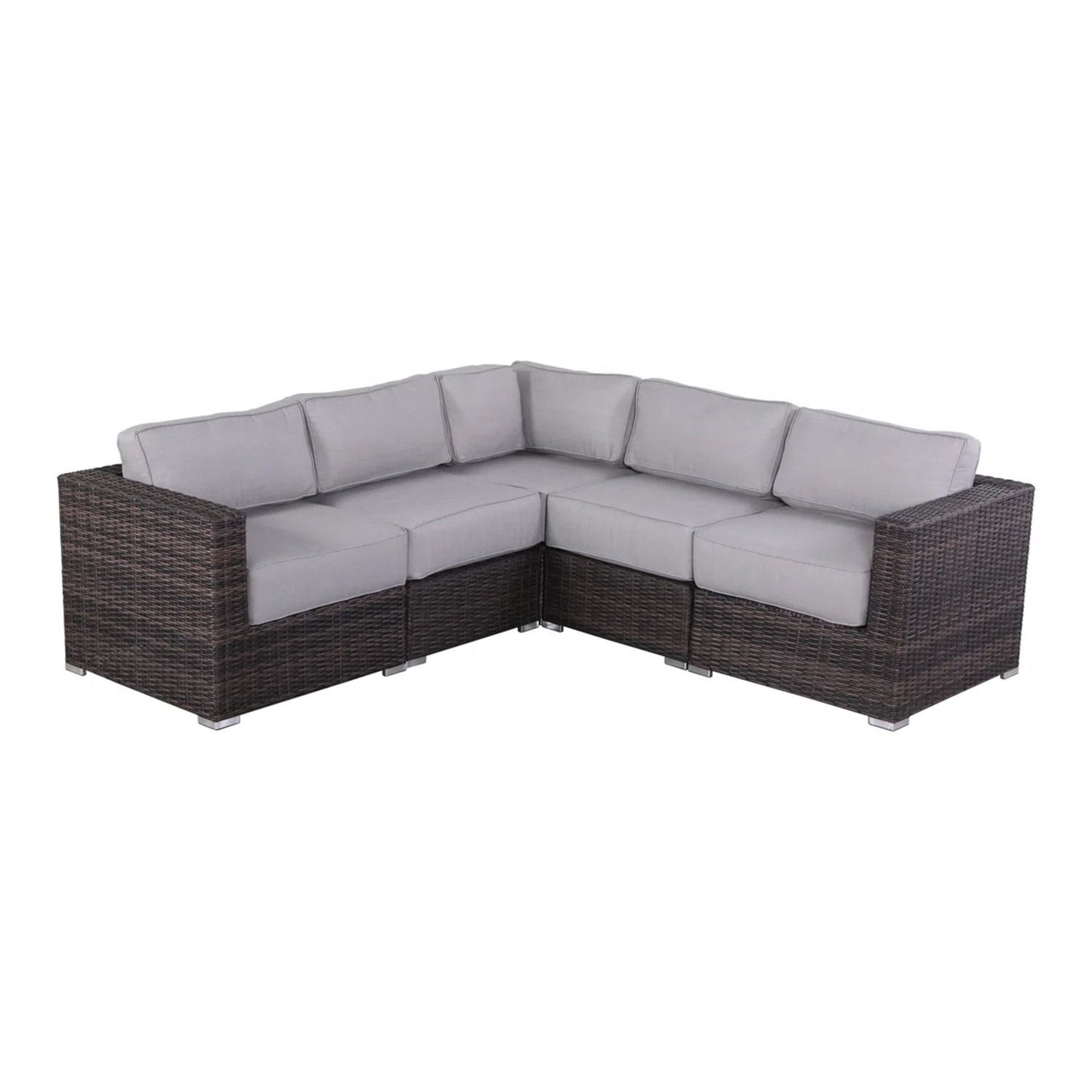 Luxurious Wicker Patio Sectional With Weather Resistant Sunbrella Cushions LSI Patio Furniture