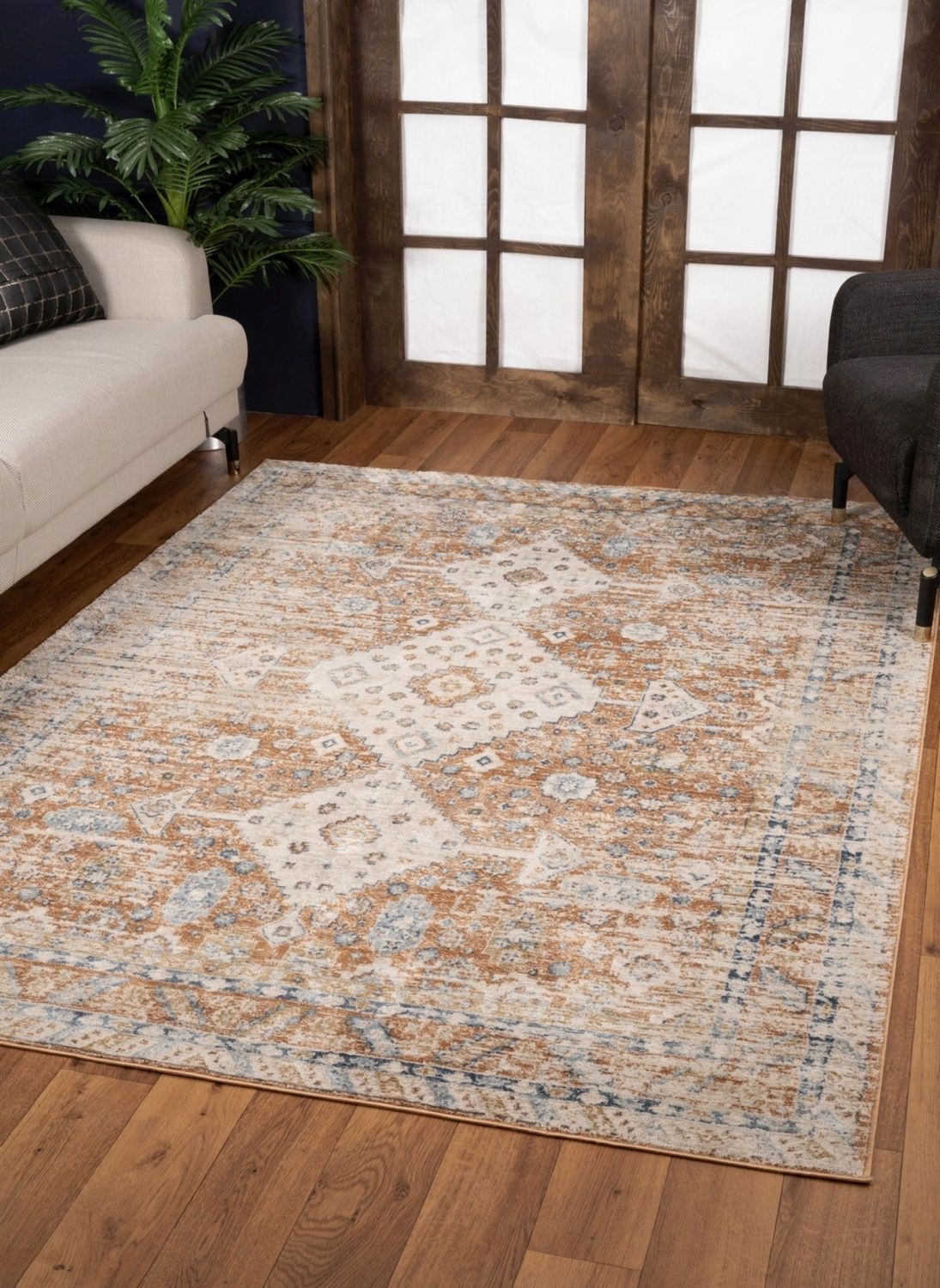 Noble - 5'3" X 7'3" Area Rug - Rust Icona Home Decor