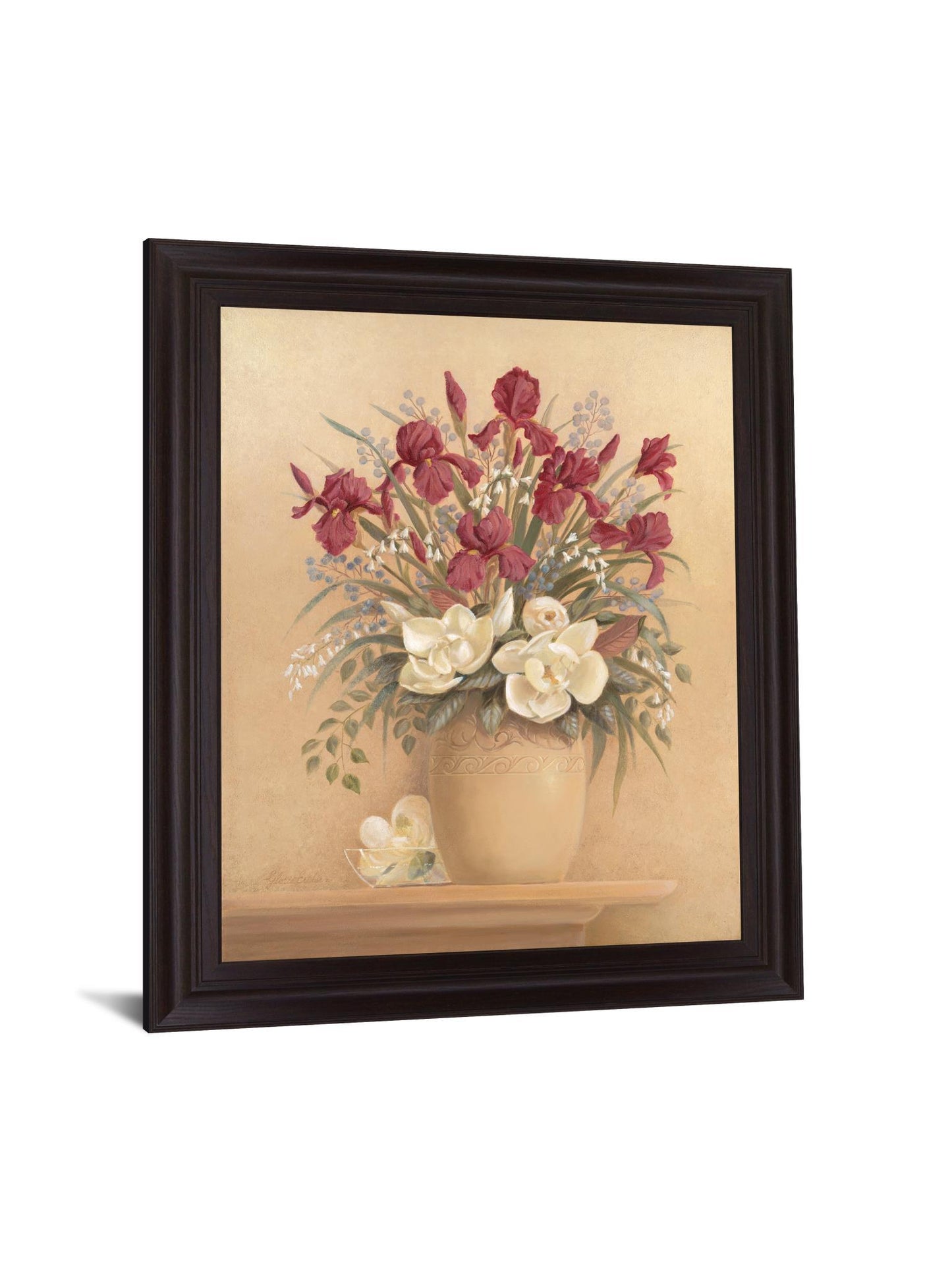 Burgundy Blossom Harmony - 28" x 34" Framed Wall Art Classy Art