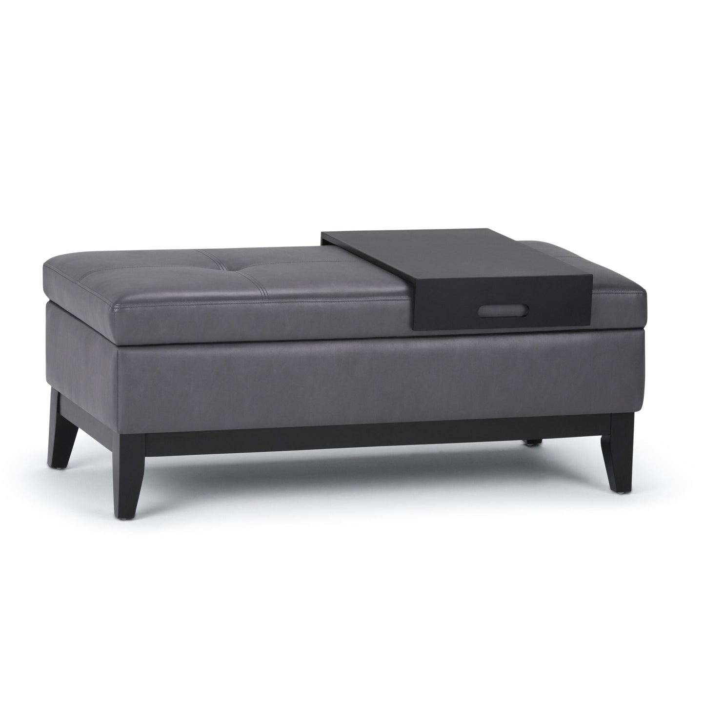Oregon - Contemporary Storage Ottoman Bench With Tray Simpli-Home