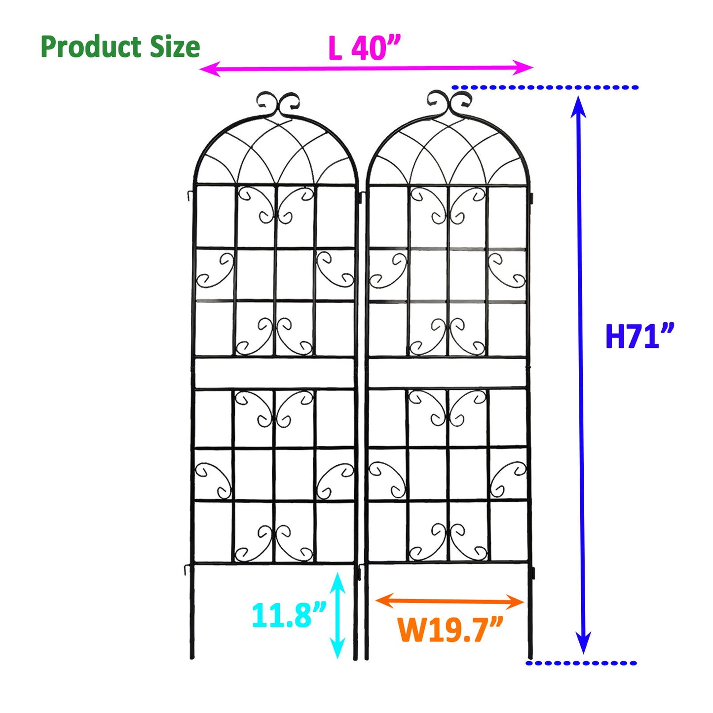 Metal Garden Rustproof Trellis For Climbing Plants Outdoor Flower Support Daily Nest