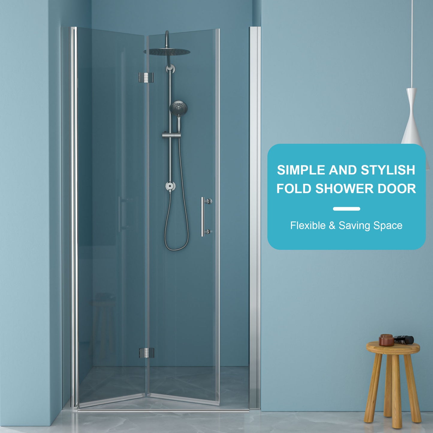 Fold Frameless Shower Door With Tempered Glass Daily Nest