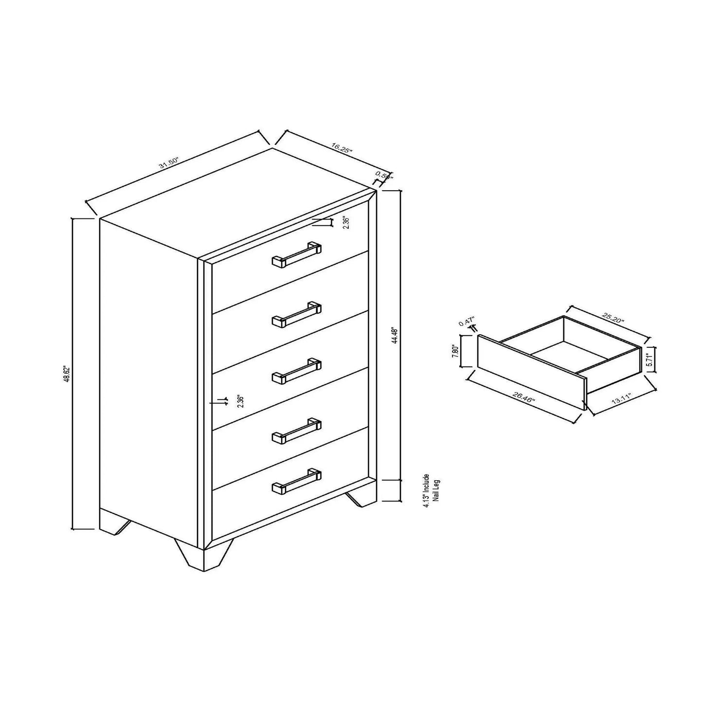 Omoda - Chest - White Global Furniture USA