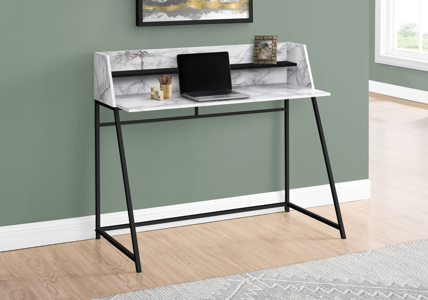 Computer Desk For Home Office Laptop, Storage Shelves, Contemporary & Modern 8th Street