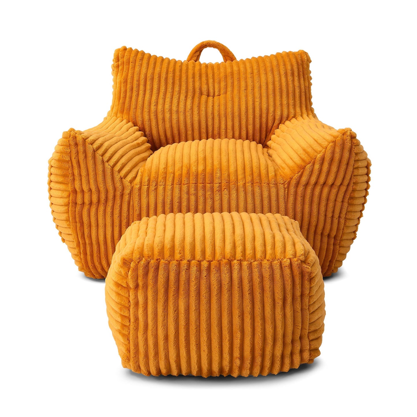 Giant Plush Bean Bag Chair With Armrests And Footstool Home Essentials