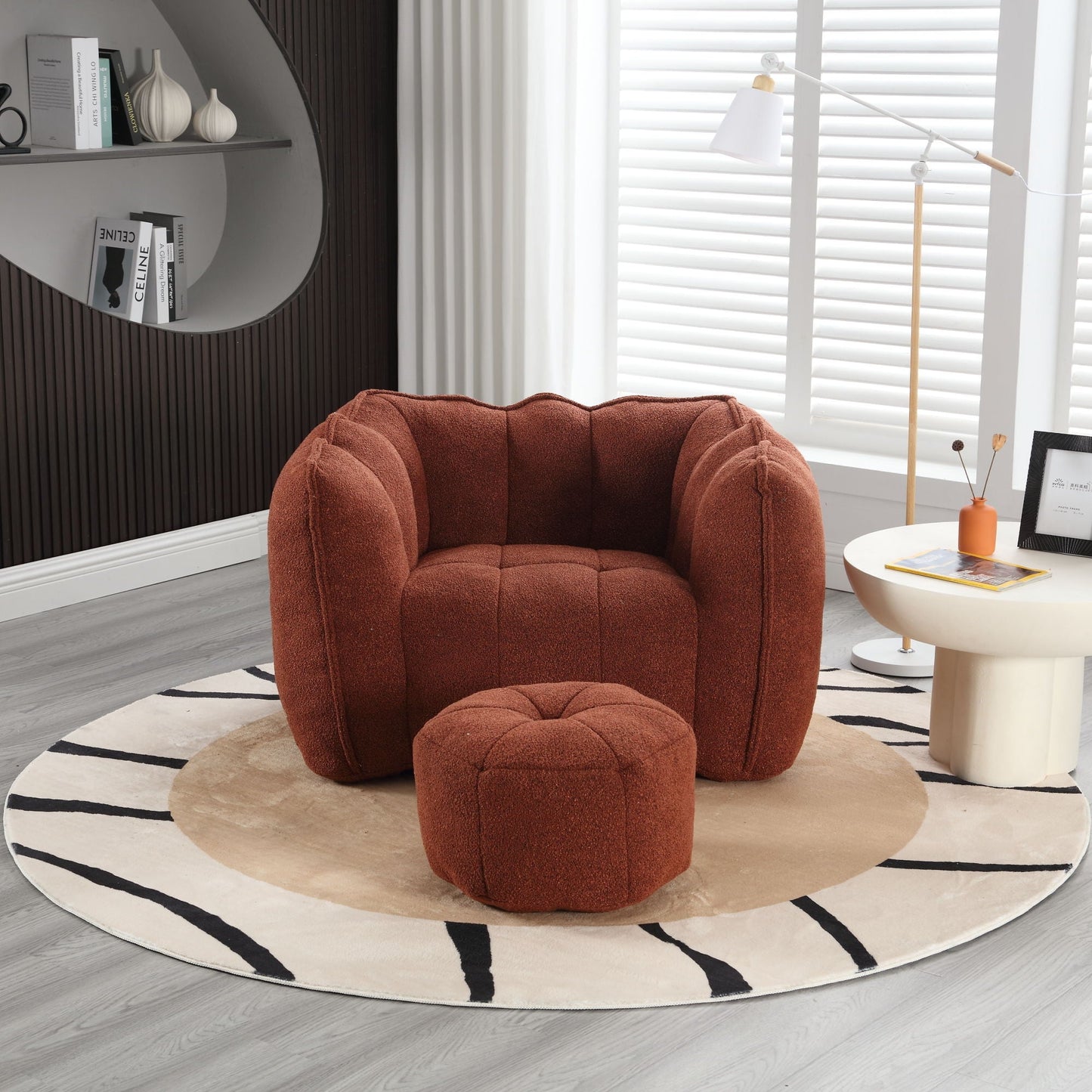 Soft Chenille Bean Bag Chair With High Resilient Foam Home Essentials