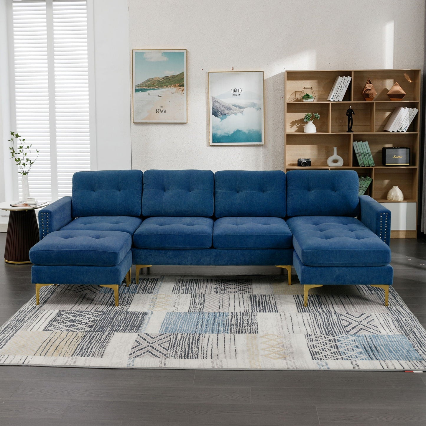 Modern L - Shape Convertible Sectional Sofa With Movable Ottoman - Snoozhouse