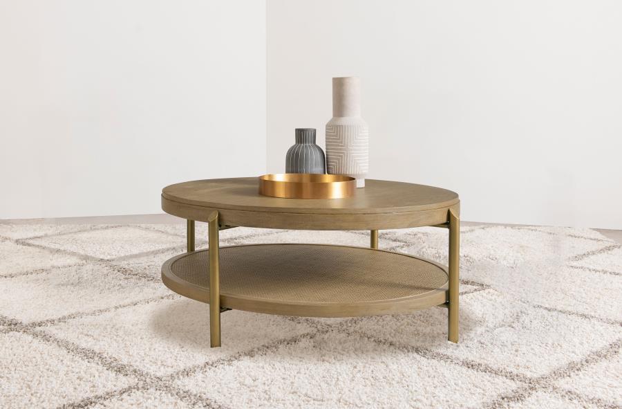 Arini - Round Coffee Table With Storage Shelf Coaster Fine Furniture