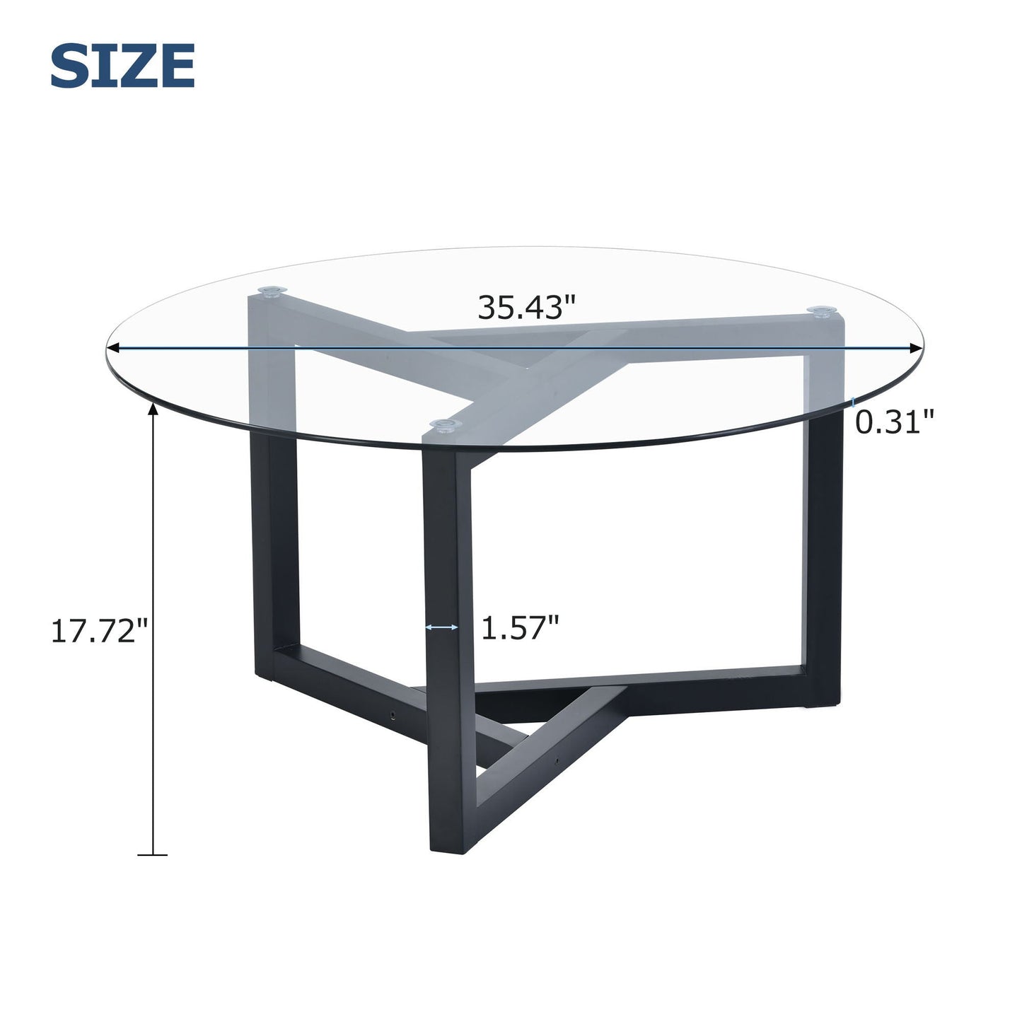 Round Glass Coffee Table Modern Cocktail Table Hearth and Haven
