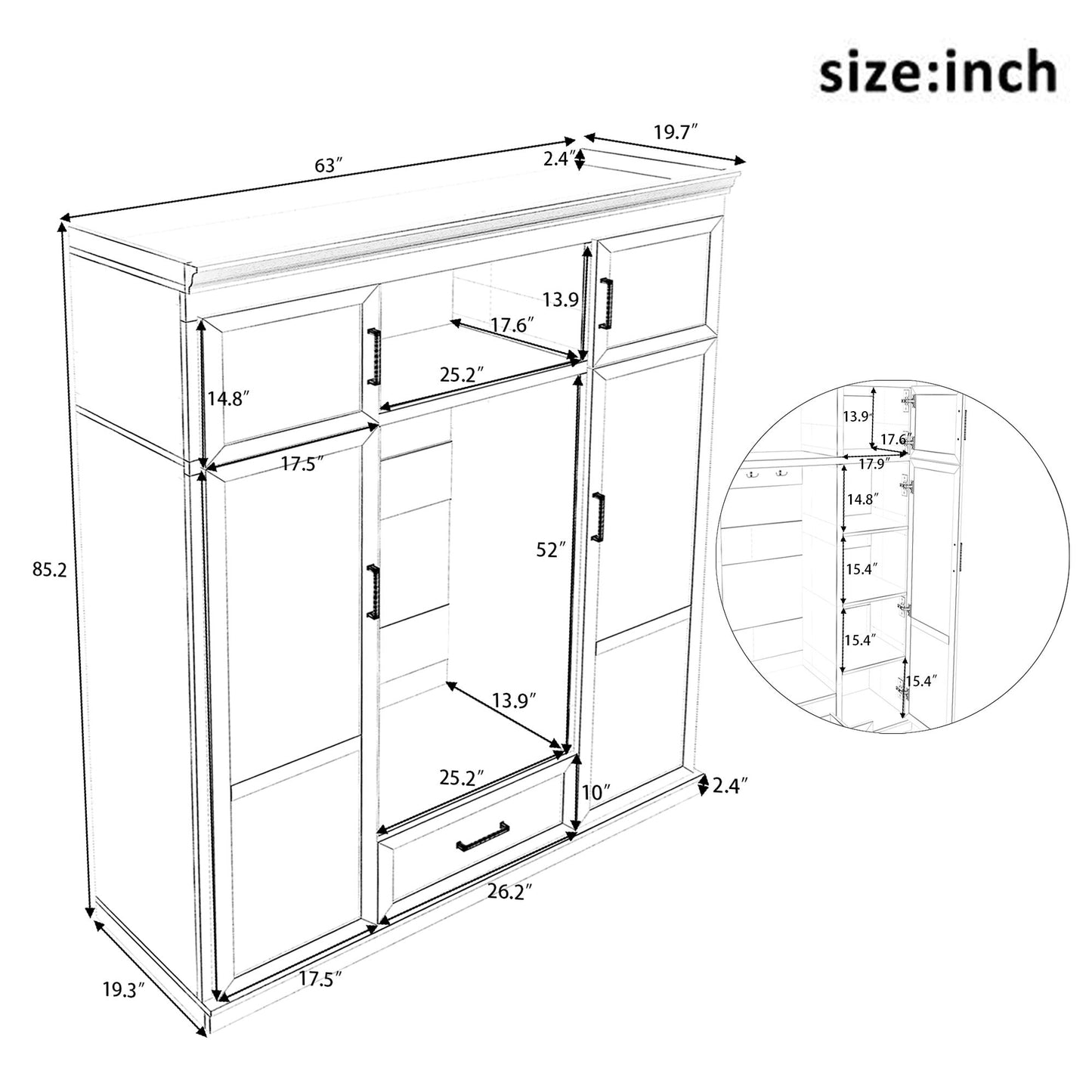 Hall Tree With Bench And 3 Hooks, Modern Entryway Storage Organizer Cabinet With 4 Doors, 1 Drawer And Adjustable Shelves Hearth and Haven