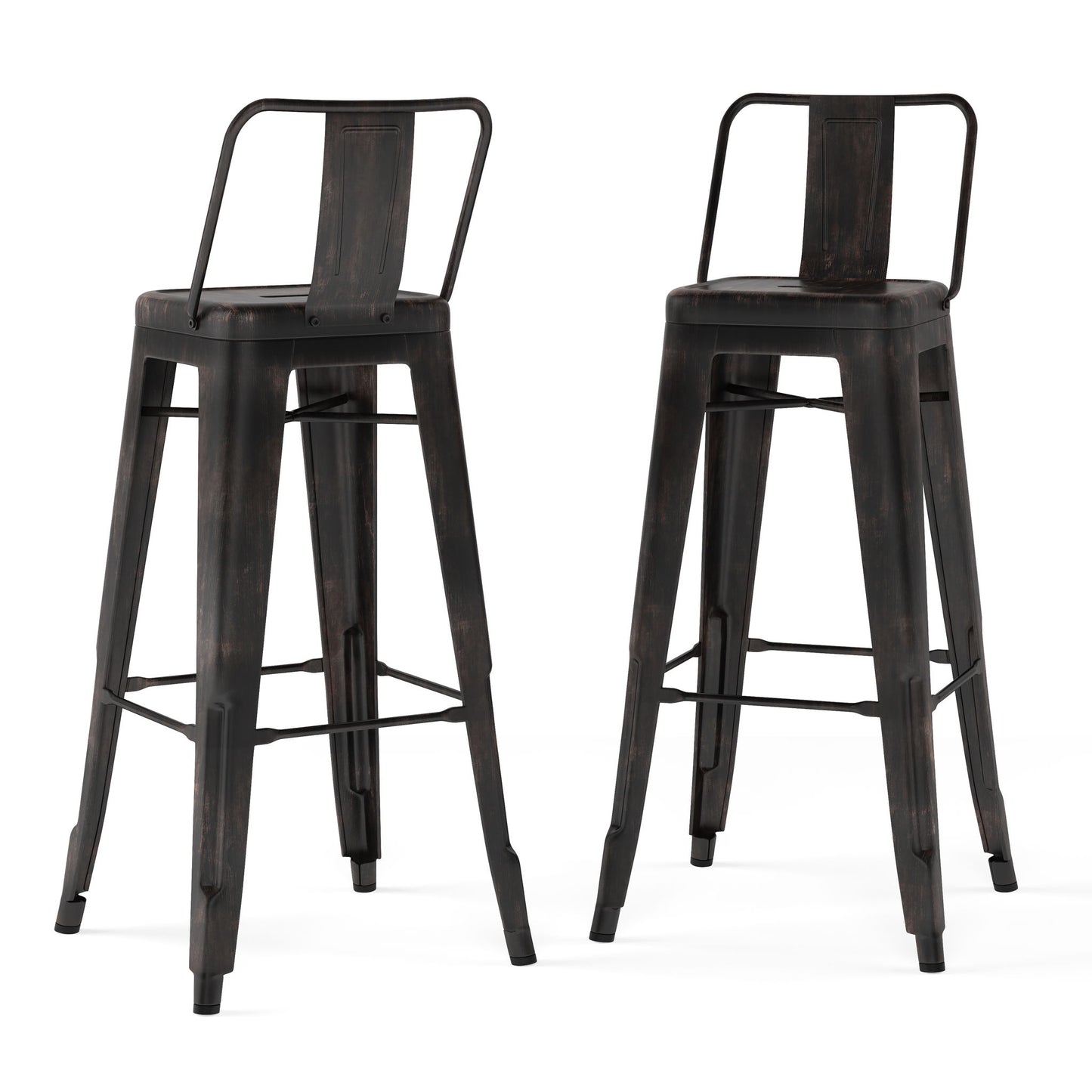Rayne - Curved Back Metal Stool (Set of 2) Simpli-Home