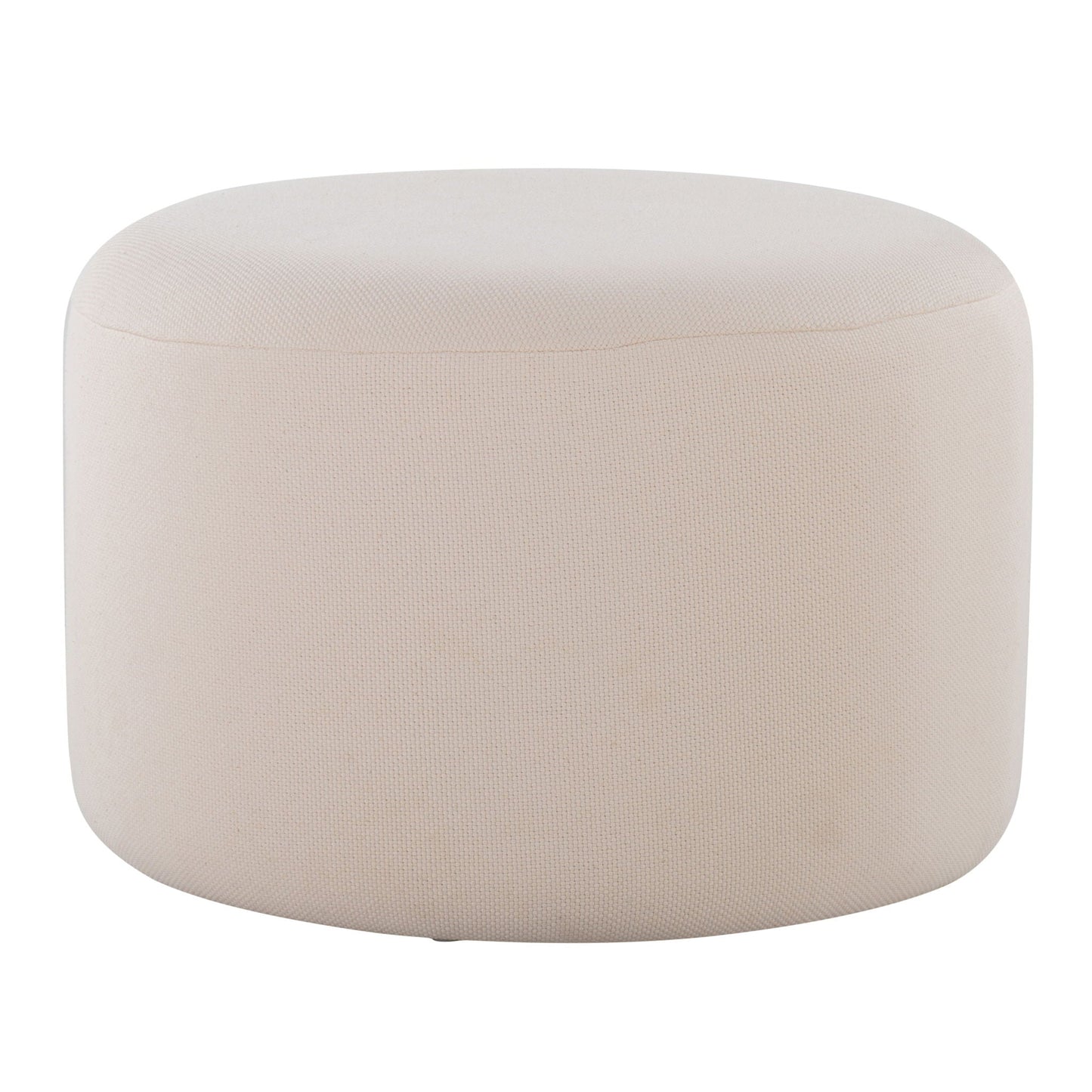 Large Round Pouf - Knitted Beige Lumi Source