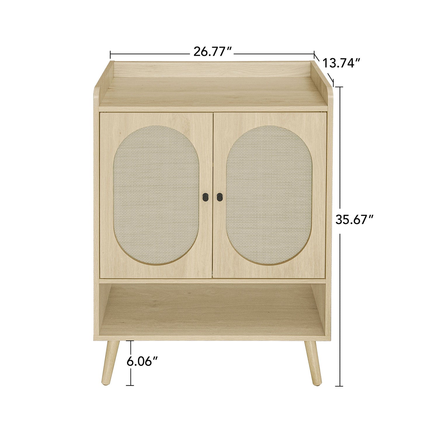 2 Door Shoe Rack, Freestanding, Modern Shoe Storage Cabinet, For Entryway - Natural Daily Nest