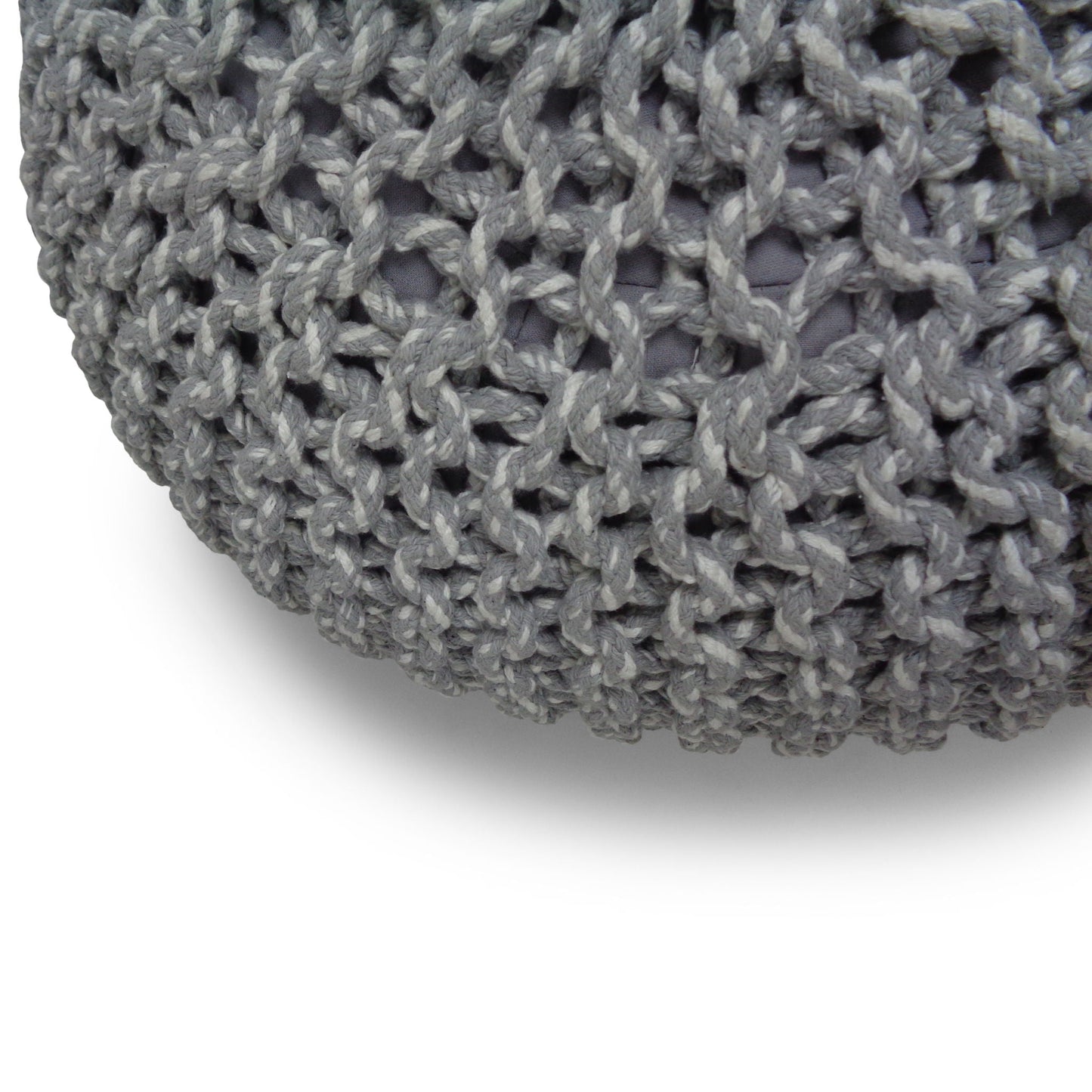 Nikki - Handcrafted Hand Knit Round Pouf Simpli-Home