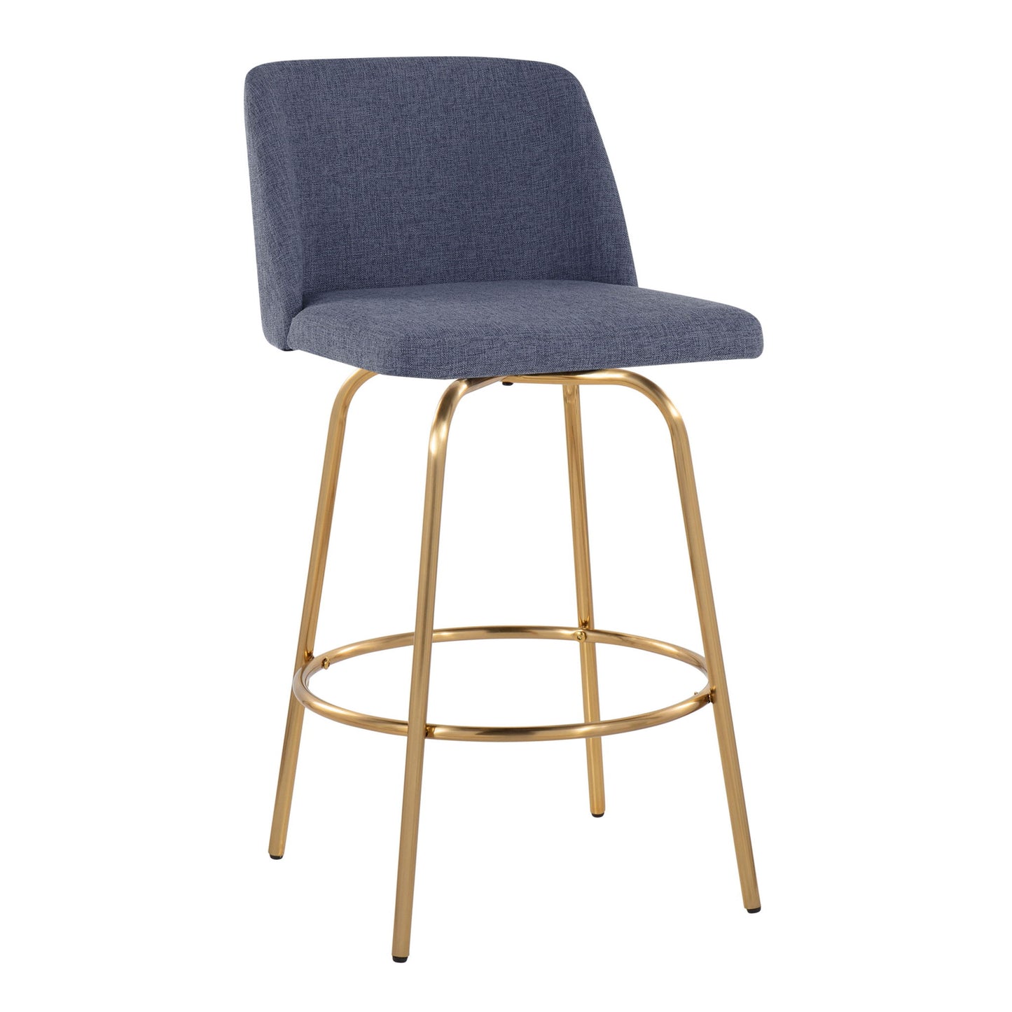 Toriano - Contemporary, Fixed Height Counter Stool With Swivel With Round Footrest (Set of 2) Lumi Source