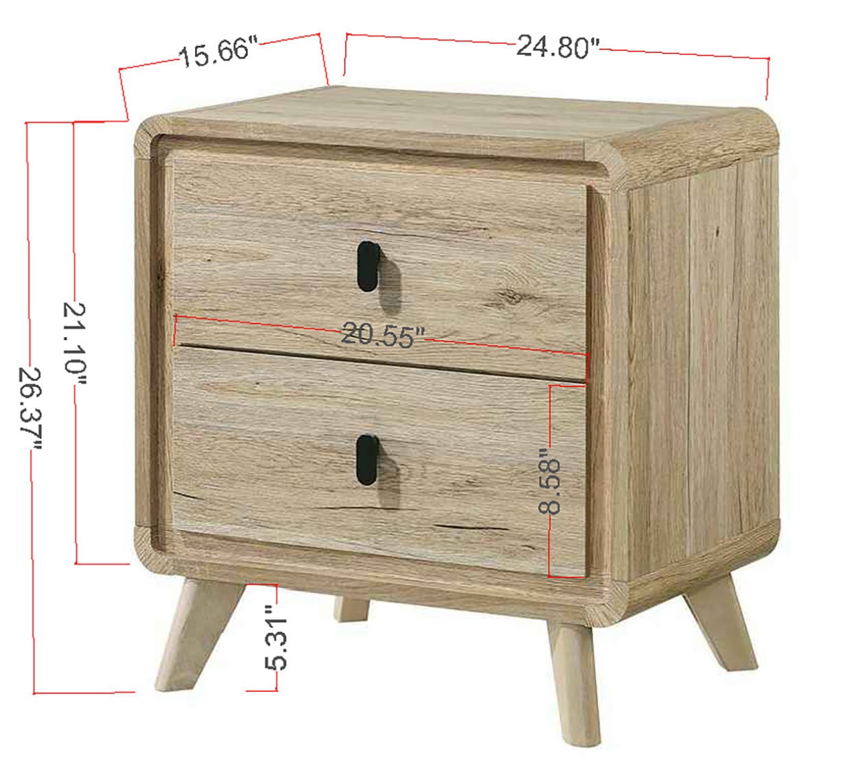 Dawson - Night Stand - Light Brown Crown Mark