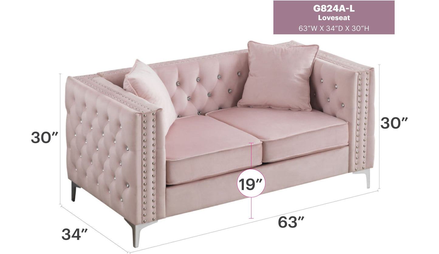 Elegant Track Arm Loveseat Glory Furniture
